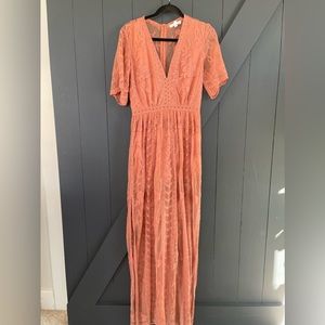 Socialite Romper Dress in Rust